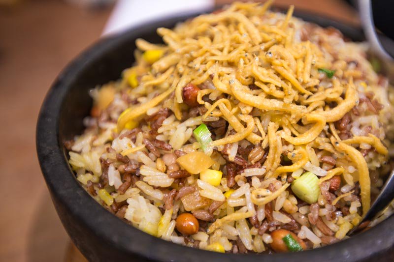 Fried Mix Grain Rice In Hot Stone Pot