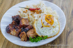 Grilled Pork Belly with Garlic Fried Rice and Fried Egg